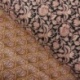 Tissu Blockprint Imprimé Tampons Mains Matelassé Double Face Fleur Multi