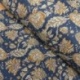 Tissu Blockprint Imprimé Tampons Mains Matelassé Double Face Bleu Jaune