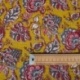 Tissu Blockprint Imprimé Tampons Mains Matelassé Double Face Jaune Bordeaux