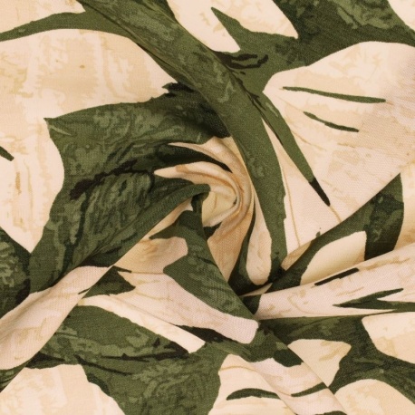 Tissu Viscose Imprimé Jeanne Vert Nil 