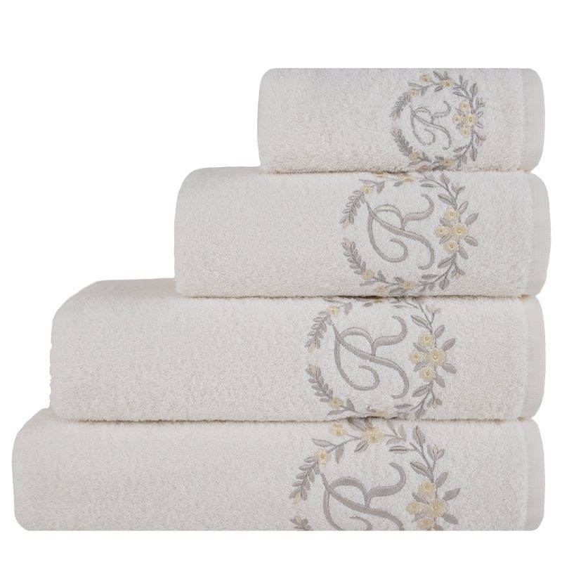 Linge de Toilette Brodé Joy Lettre Blanc