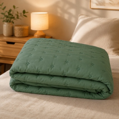 Collection Couvre-lit Nuage Piqué Olive