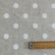 Tissu Enduit Max Pois Blanc Fond coloris Lin 