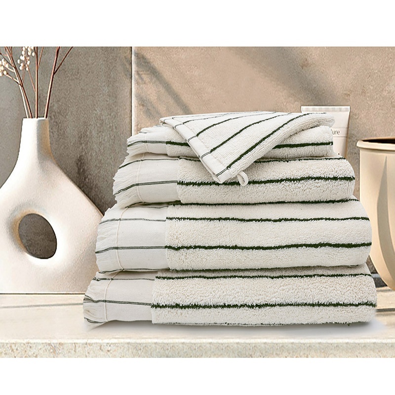 Linge de Toilette Sandro Jacquard Rayé Olive
