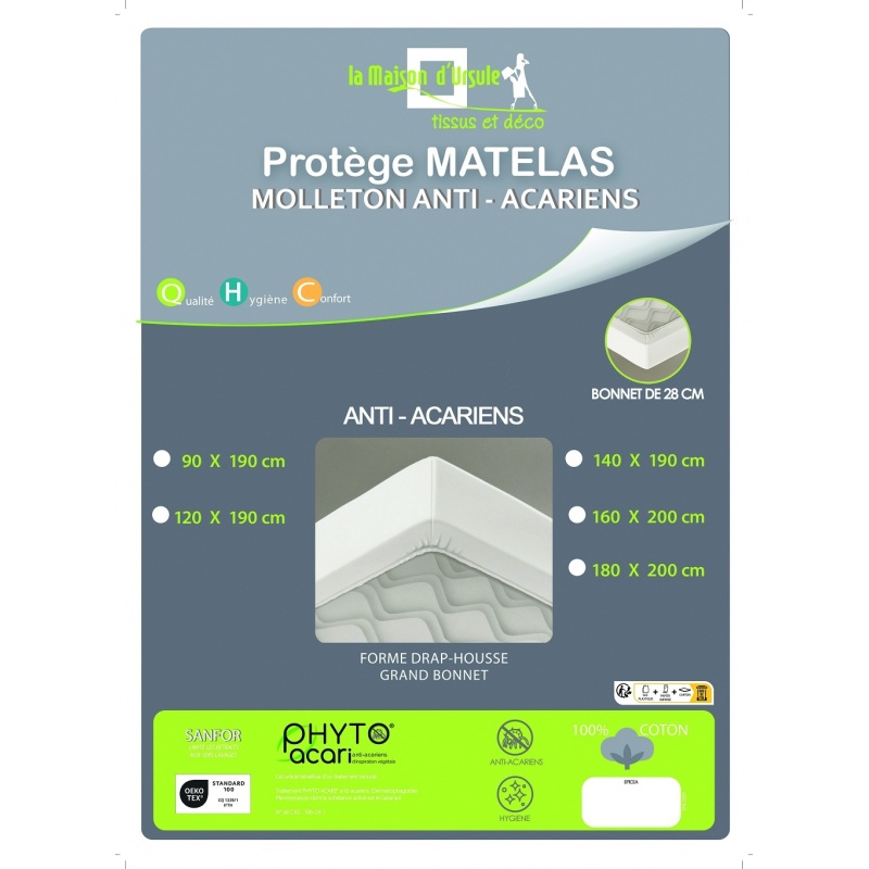 Drap Housse Epicea Anti-acariens Molleton