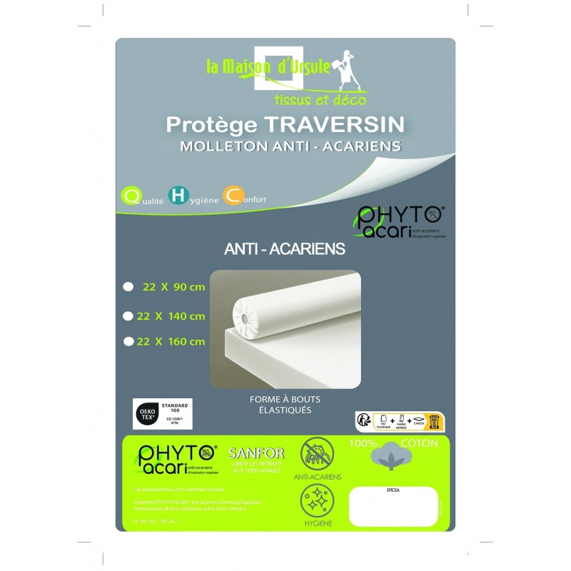 Housse Traversin Epicea Anti-acariens Molleton 