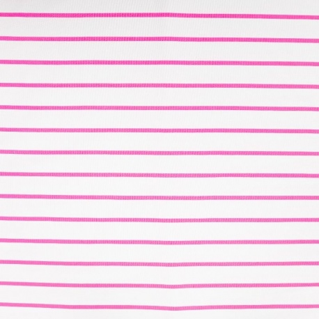 Tissu French Terry Neon Rayure Rose 