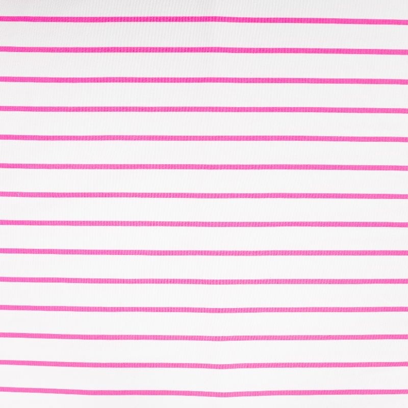 Tissu French Terry Neon Rayure Rose 