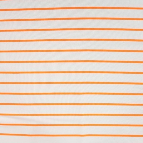 Tissu French Terry Neon Rayure Orange