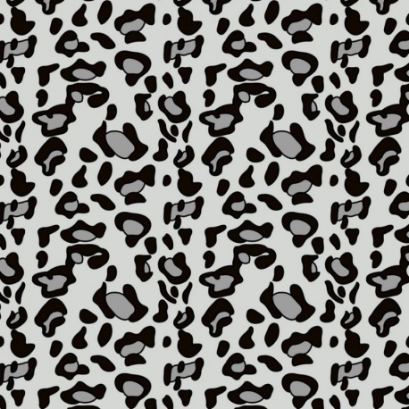Tissu Polaire Imprimé Leopard Gris 