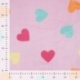 Tissu Polaire Imprimé Coeur Rose