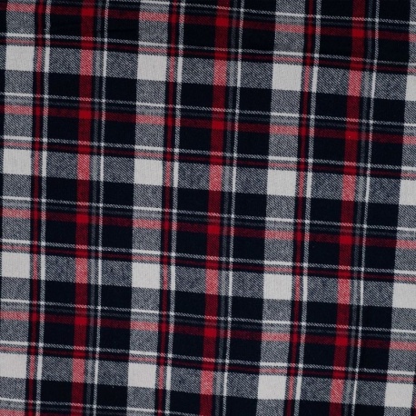 Tissu Flanelle Imprimé Carreaux Rouge