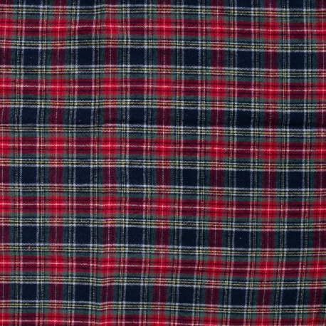 Tissu Flanelle Imprimé Carreaux Rouge et Vert