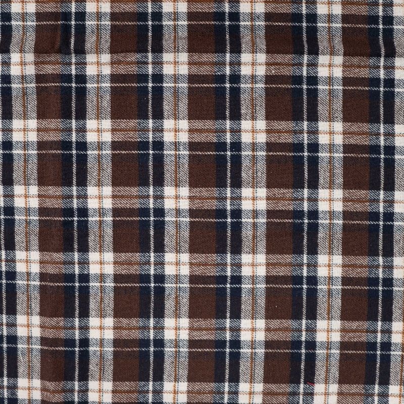 Tissu Flanelle Imprimé Carreaux Marron 