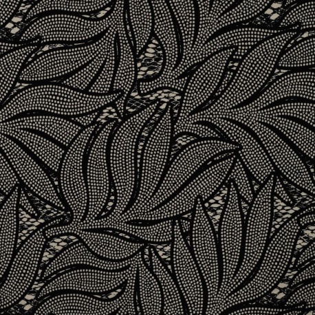 Tissu Serge de Viscose Imprimé Noir 