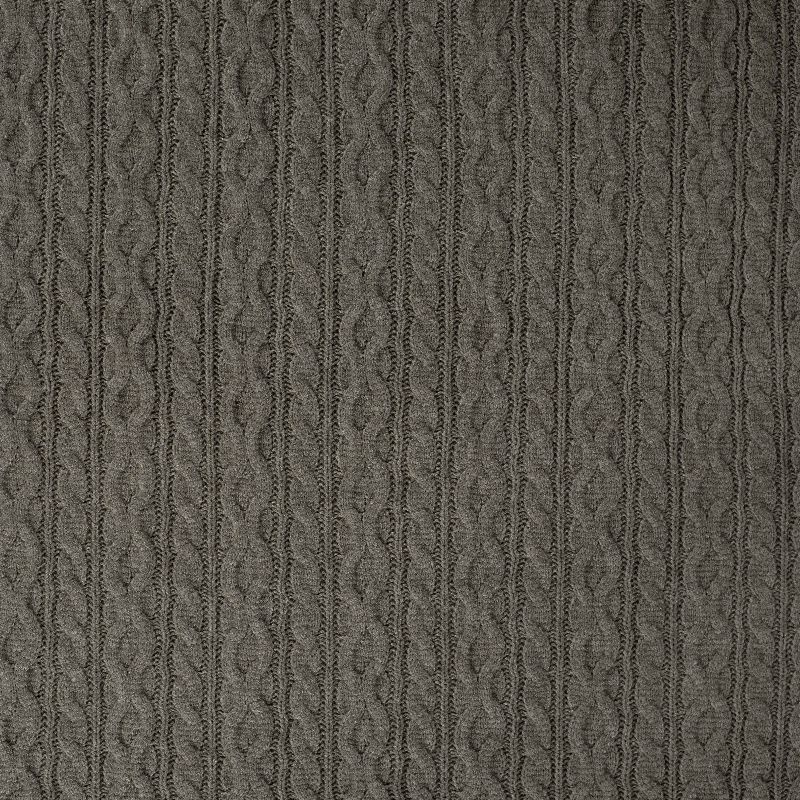 Tissu Maille Jersey Effet Tressé Kaki