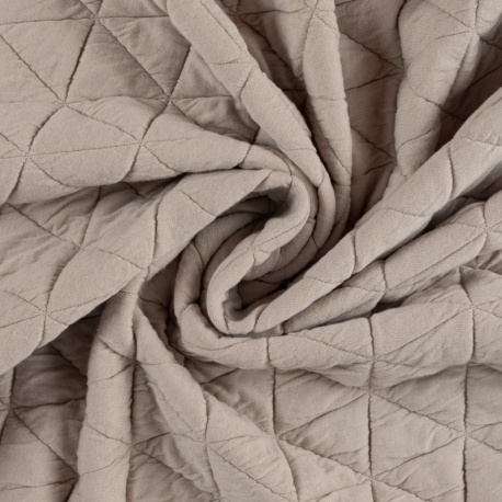 Tissu Maille Matelassé Uni Sable 