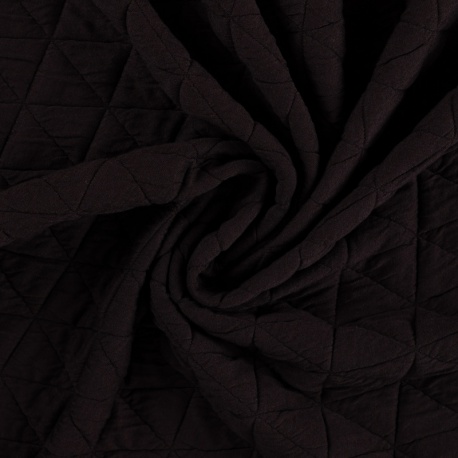 Tissu Maille Matelasse Uni Marron 
