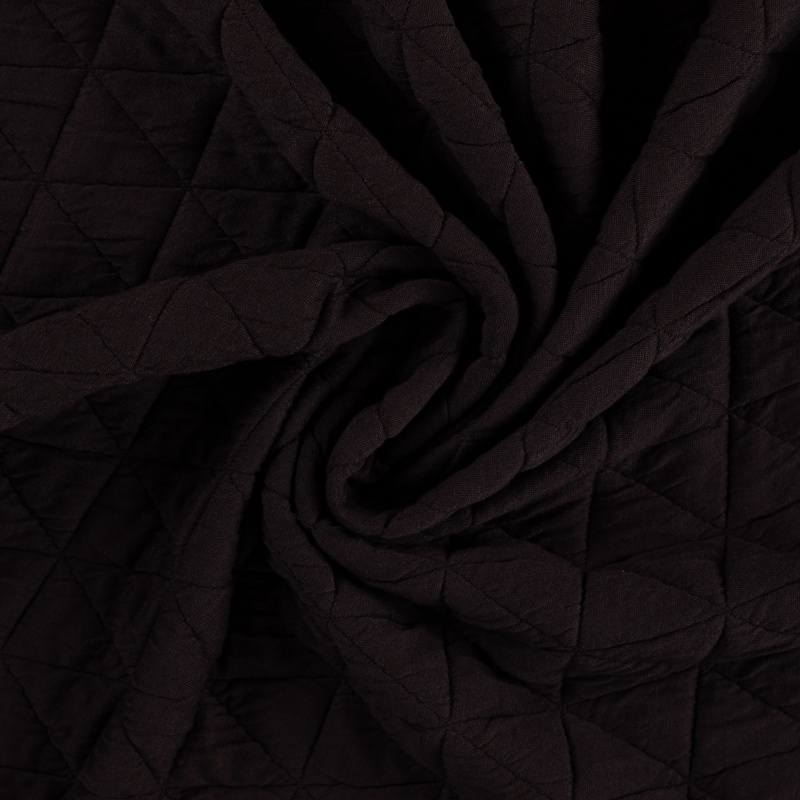 Tissu Maille Matelasse Uni Marron 