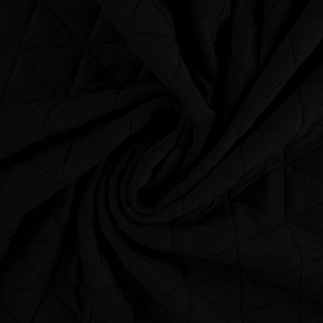 Tissu Maille Matelasse Uni Noir