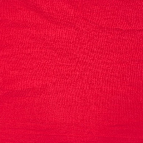Tissu Coton Lavé Uni Rouge 