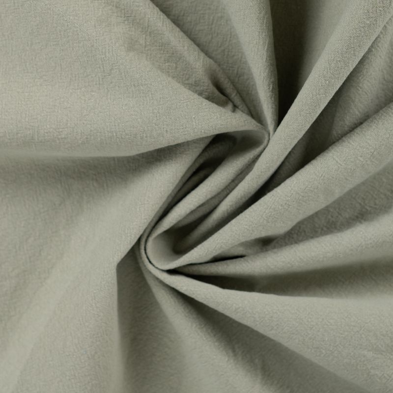 Tissu Coton Lavé Uni Vert de Gris