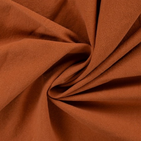 Tissu Coton Lavé Uni Cognac