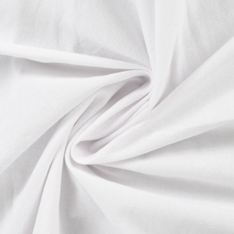 Tissu Coton Lavé Uni Blanc 