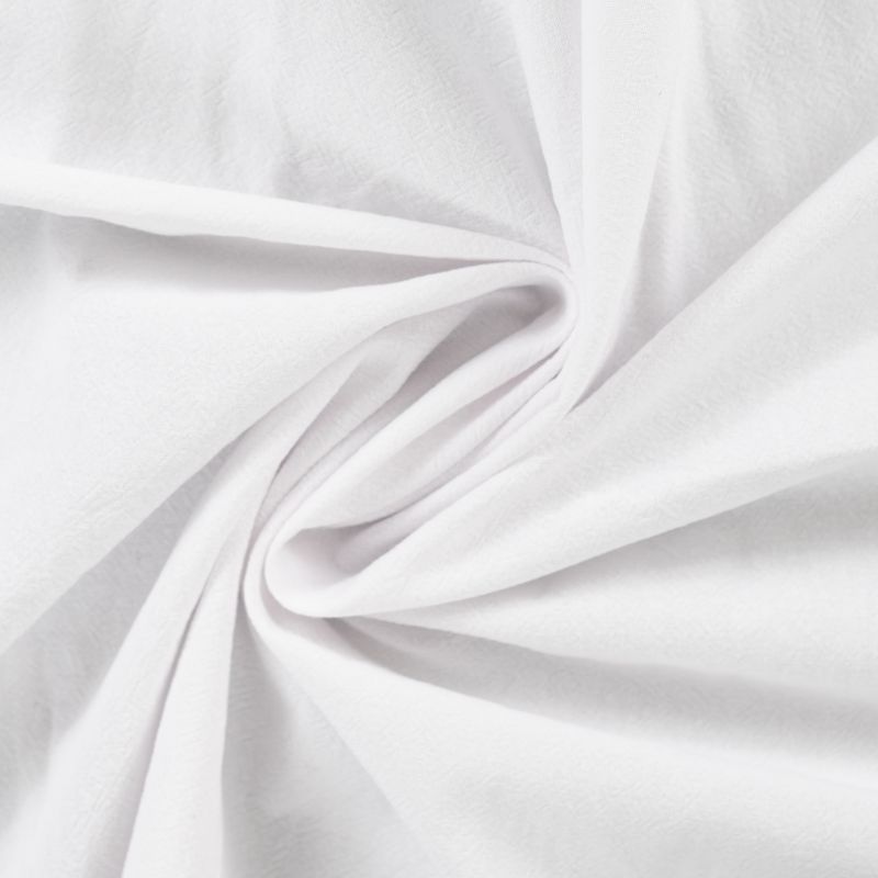 Tissu Coton Lavé Uni Blanc 