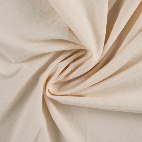 Tissu Coton Lavé Uni Ecru 