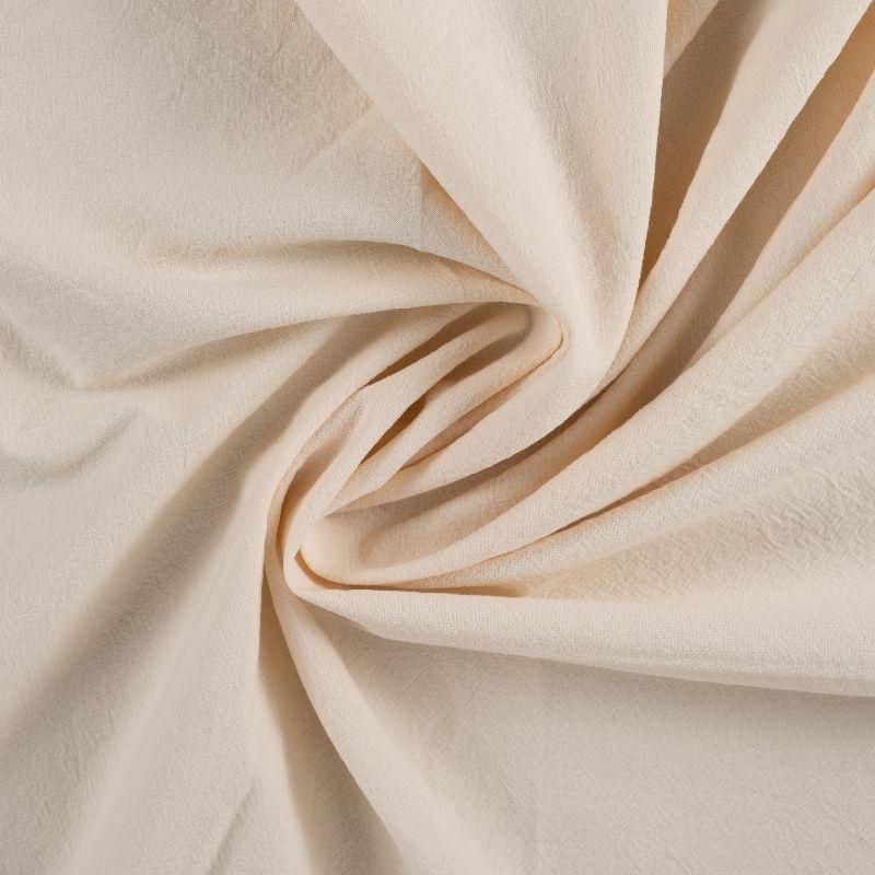 Tissu Coton Lavé Uni Ecru 