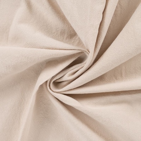 Tissu Coton Lavé Uni Champagne 