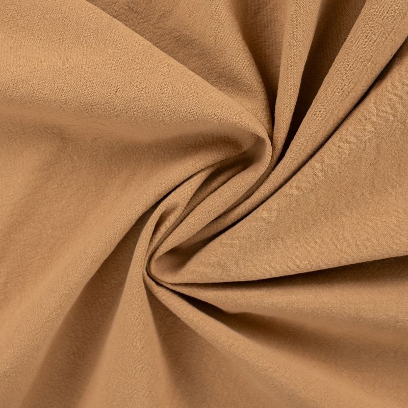 Tissu Coton Lavé Uni Taupe