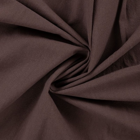 Tissu Coton Lavé Uni Marron