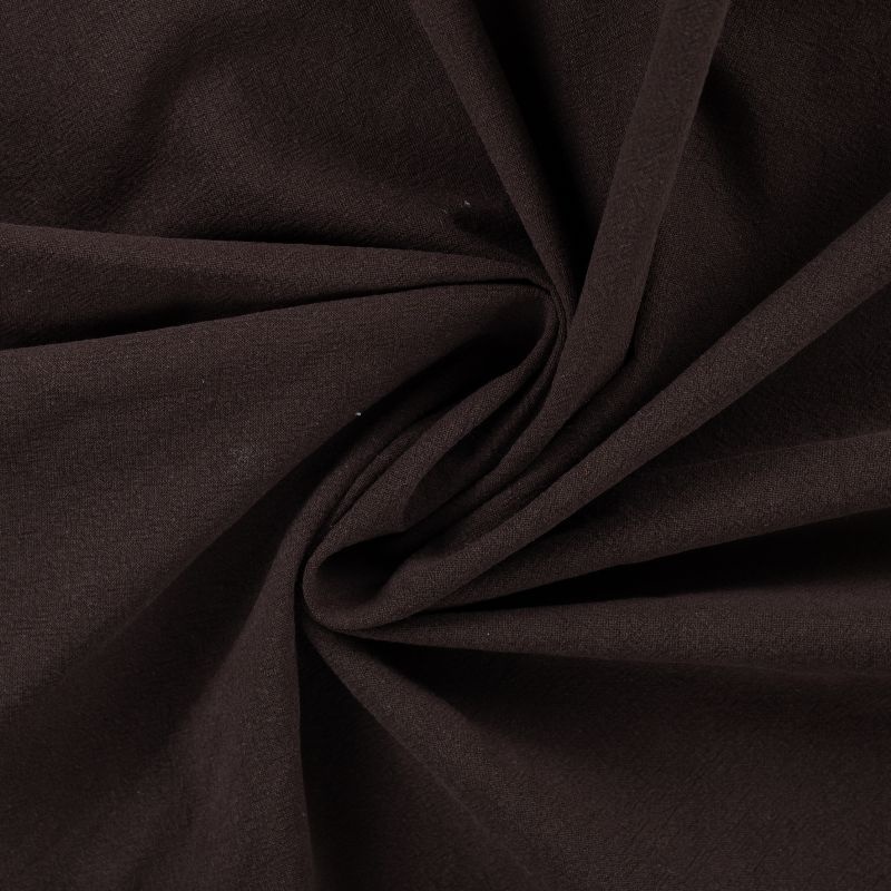 Tissu Coton Lavé Uni Marron Foncé