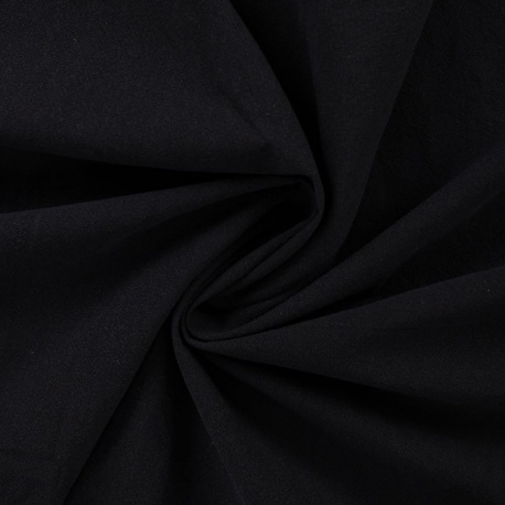Tissu Coton Lavé Uni Uni Noir 