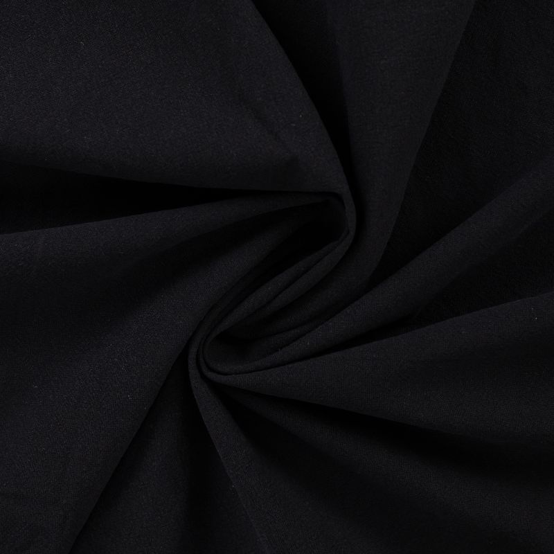 Tissu Coton Lavé Uni Uni Noir 