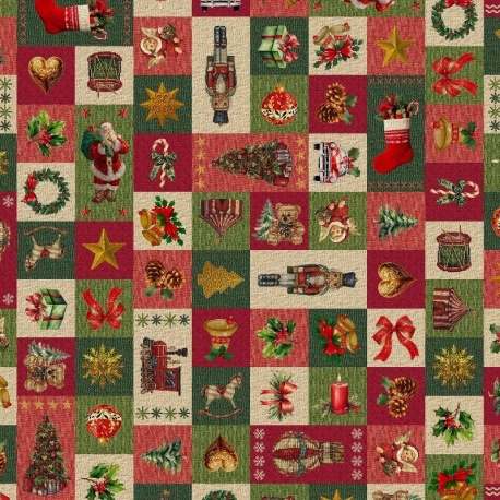 Tissu Jacquard Christmas Patch Gobelin 
