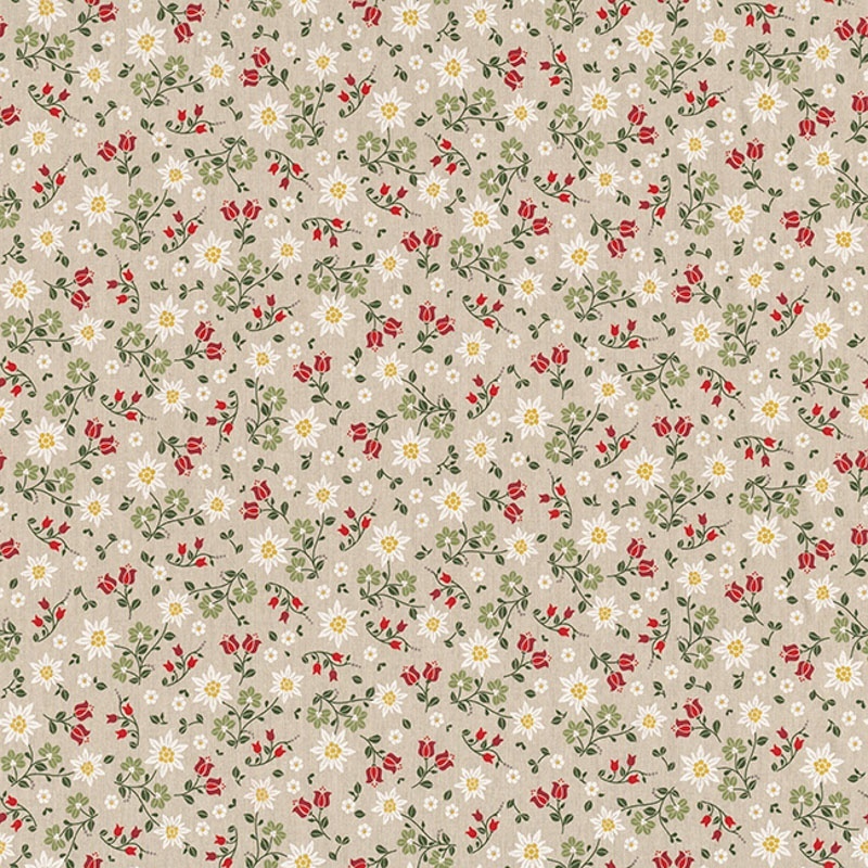 Tissu Edelweiss Field Fond Coloris Lin 