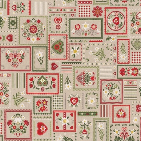 Tissu Edelweiss Patchwork Fond Coloris Lin 