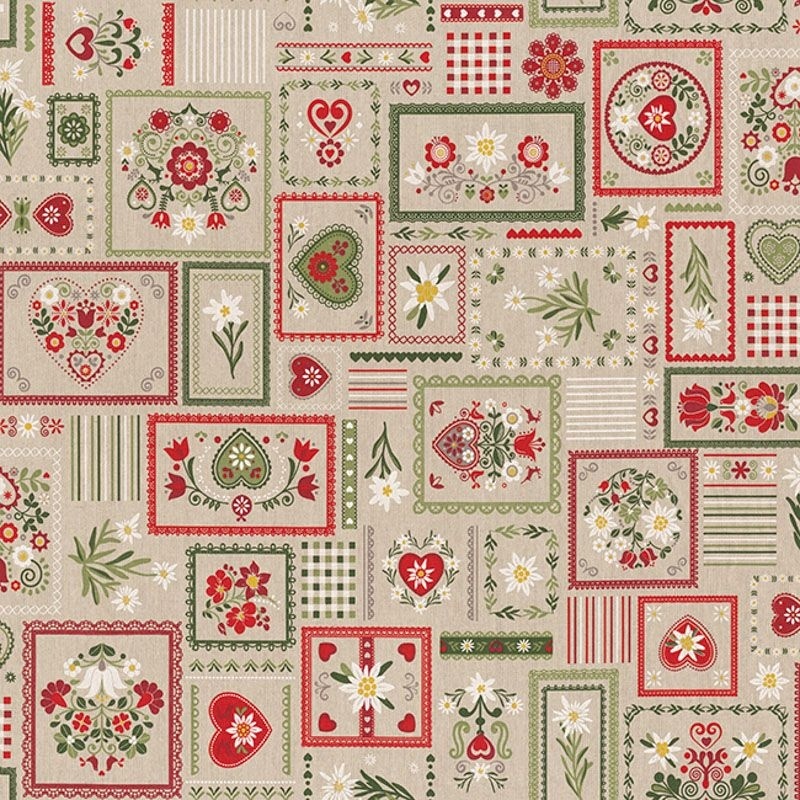 Tissu Edelweiss Patchwork Fond Coloris Lin 