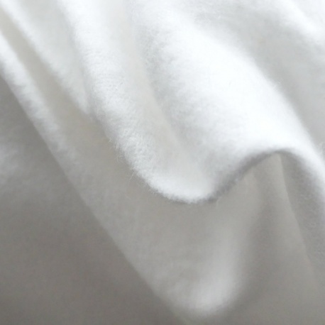 Tissu Caresse Molleton Gratté Blanc Double Face 