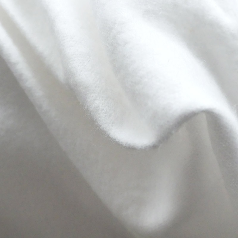 Tissu Caresse Molleton Gratté Blanc Double Face 