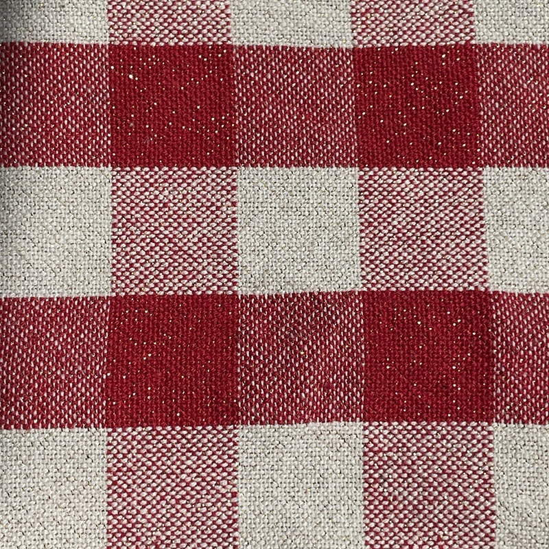 Tissu Celestin Carreaux Lurex Rouge 