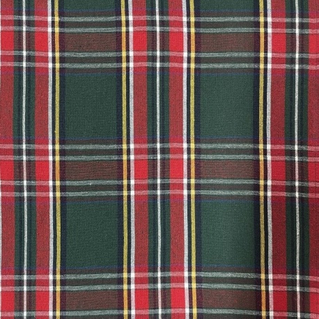 Tissu Ecossais Tartan Vert Rouge