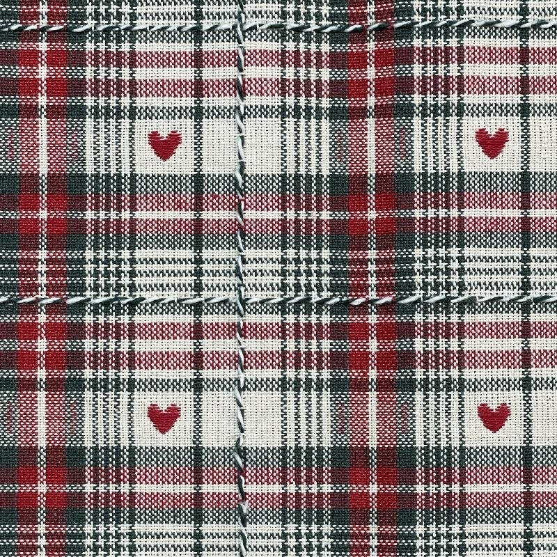 Tissu Jacquard Villars Ecru Rouge
