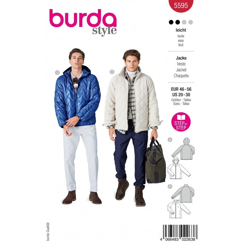 Patron Burda Style Homme 5595 Veste DE Ski 46-56