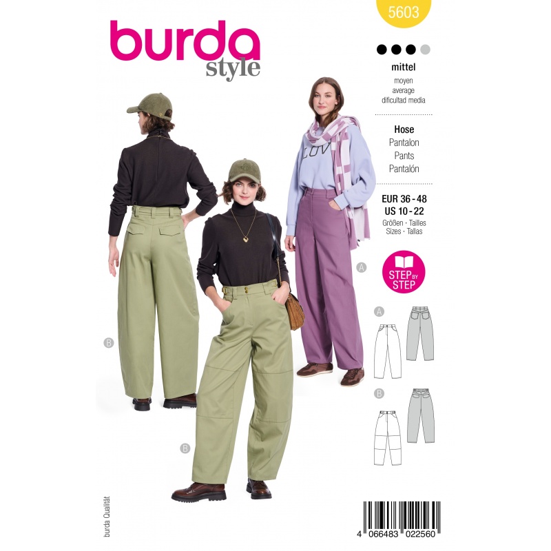 Patron Burda Style 5603 Pantalons 36-48 
