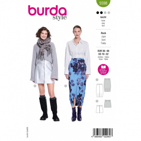 Patron Burda Style 5598 Jupes 36-48 