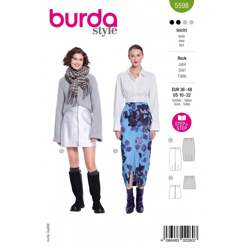 Patron Burda Style 5598 Jupes 36-48 